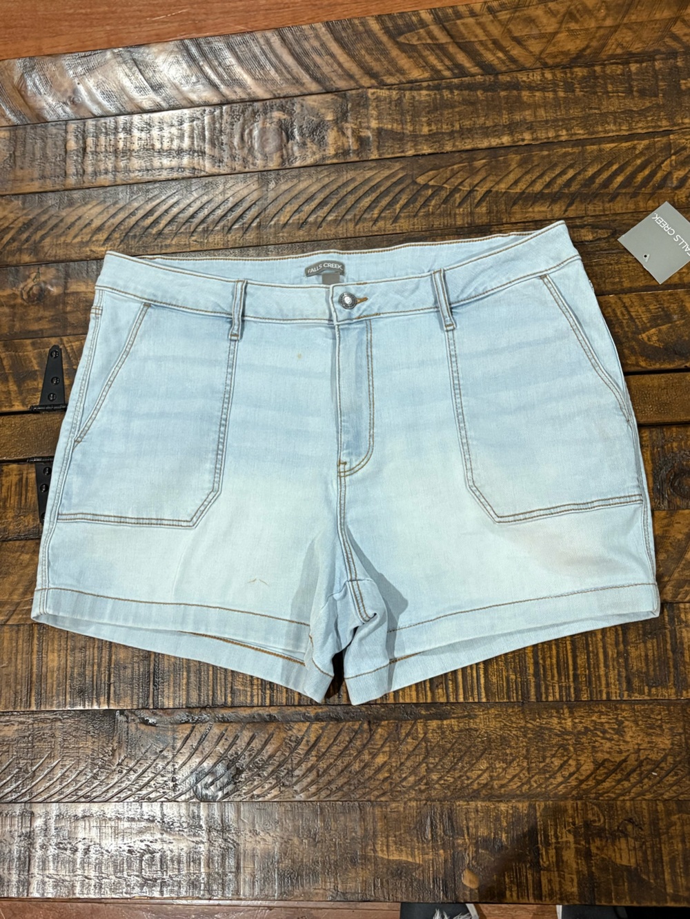 Falls Creek Pale Blue Denim Pocket Shorts